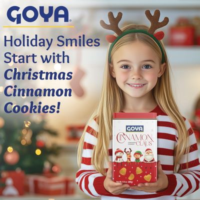 Goya Christmas Cookie Gift Collection, Festive Cinnamon Claus Christmas Cookies in Tin, Fun Shapes incl Heart & Tree, Holiday Treats for Family, 9.8oz