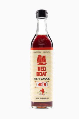 Red Boat Fish Sauce Premium 40N Fish Sauce made with just 2 ingredients in Vietnam Keto, Paleo &amp; Whole 30 Gluten and Sugar free 17 fl oz