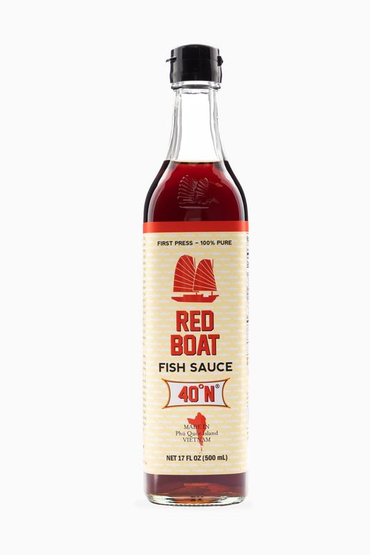 Red Boat Fish Sauce Premium 40N Fish Sauce made with just 2 ingredients in Vietnam Keto, Paleo &amp; Whole 30 Gluten and Sugar free 17 fl oz