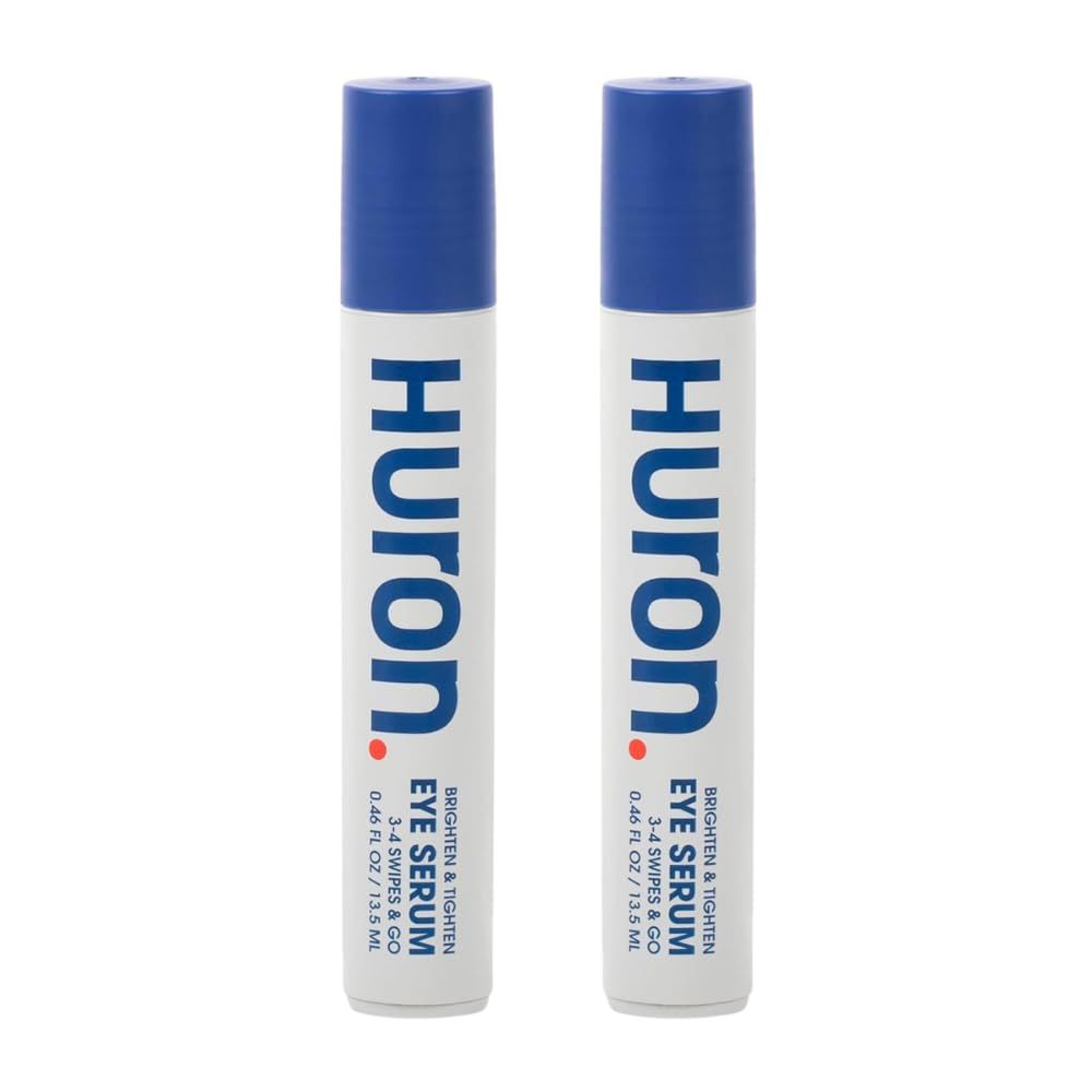 Huron Eye Serum - Mens Eye Roller - Helps Alleviate Dark Circles, Fine Lines and Puffiness - Contains Niacinamide &amp; Caffeine - Apply Twice a Day 2 pack