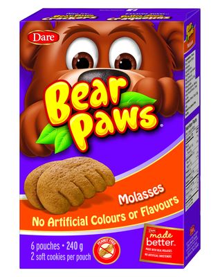Dare Bear Paws Soft Molasses Cookies 270g - Peanut Free - Imported from Canada