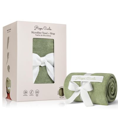 Rizos Curls Ultra-Absorbent Microfiber Hair Towel Wrap - Fast-Drying, Frizz &amp; Breakage Prevention with Secure Band for All Hair Types