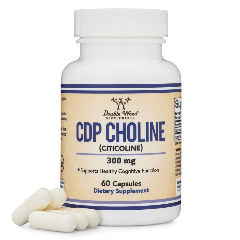 CDP Choline Citicoline Supplement, Pharmaceutical Grade, Third Party Tested 60 Capsules 300mg