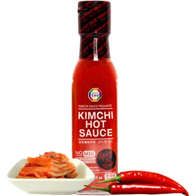 Surasang Kimchi Hot Sauce, Made with real Kimchi and Gochugaru, Bright and Spicy Piquant Flavor, Preservative Free, Multipurpose Great for Pizza and Taco, Gift Idea for Hot Sauce Enthusiast, 7.77 F...