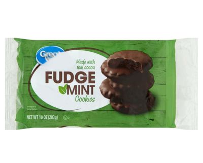 Fudge Mint Cookies, Peppermint Chocolate Covered, Great Snack Snacking Food Dessert Treat, 10oz Value Bag