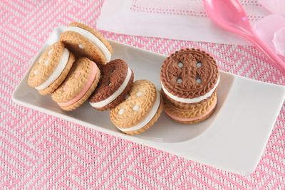 Festival Strawberry Cookies Cream Strawberry Sandwich Cookies Natural Dyes &amp; Low Sodium High Cream Content 14.22 Oz Pack of 1