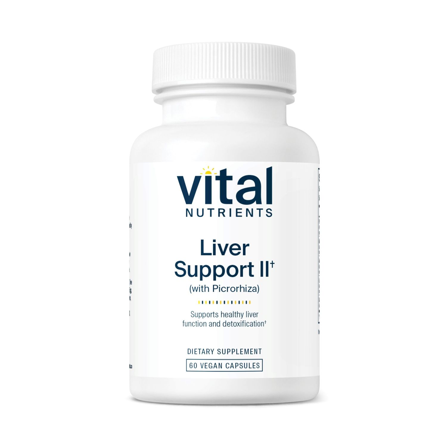 Vital Nutrients Liver Support II with Picrorhiza, Milk Thistle and Curcumin Vegan Supplement Herbal Combination to Support Healthy Liver Function Gluten, Dairy and Soy Free 60 Capsules