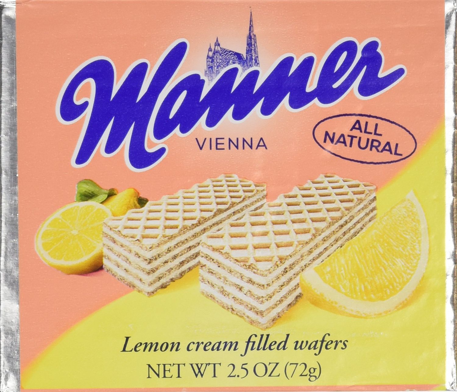 Manner Lemon Wafers, 2.54 Ounce Pack of 12