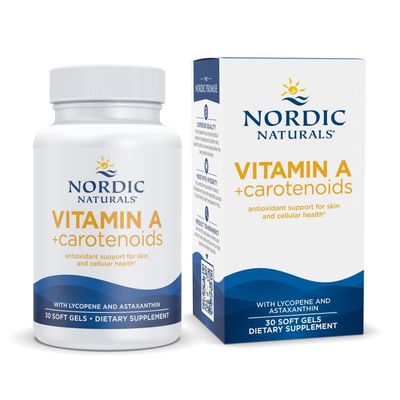 Nordic Naturals Vitamin A Carotenoids, Unflavored - 30 Soft Gels - Lycopene &amp; Astaxanthin - Supports Skin, Cellular Health - Non-GMO - 30 Servings