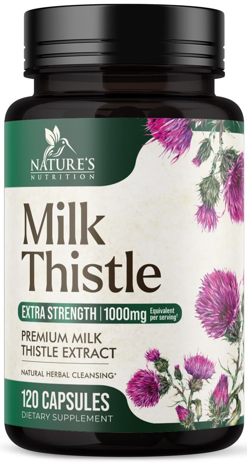 POTENT LIVER SUPPORT: Experience powerful liver health support with our 1000mg Milk Thistle Liver Cleanse Detox &amp; Repair Formula, enriched with premium Silymarin Marianum for liver health support