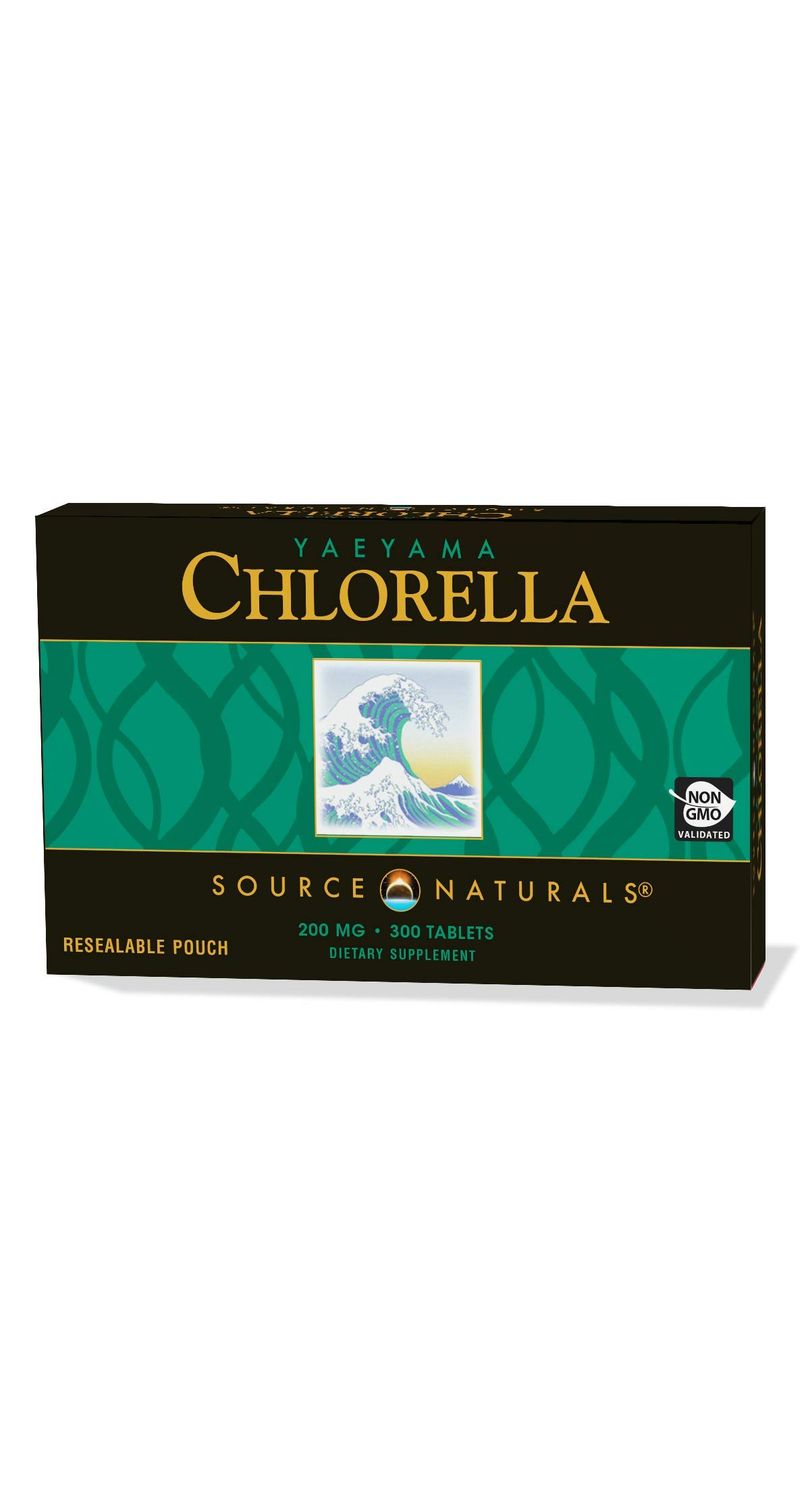 Source Naturals Yaeyama Chlorella Box 200 mg Freshwater Green Superfood, Plant-Based B12-300 Tablets