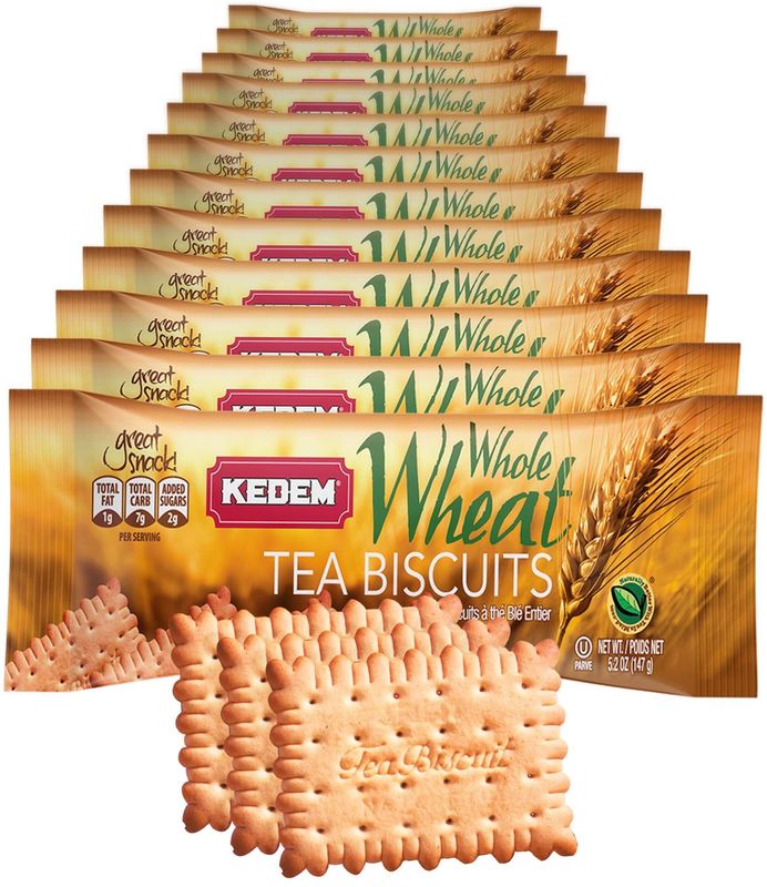 Kedem Whole Wheat Tea Biscuits 12 Pack Only 2g Sugar7g Carbs 1g Fat Certified Kosher