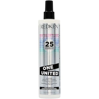 Redken One United Leave In Conditioner Heat Protectant Spray for Blow Dry &amp; Hair Styling Multi-Benefit Hair Treatment Detangles, Nourishes, &amp; Smooths Frizz For All Hair Types Paraben Free