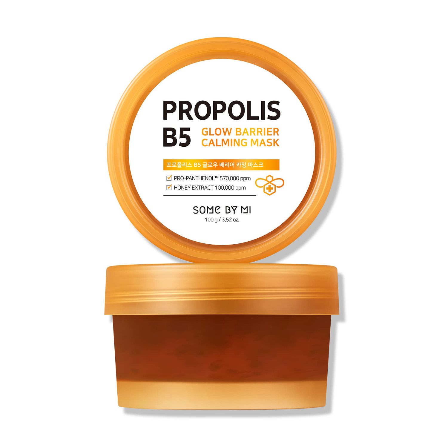 SOME BY MI Propolis B5 Glow Barrier Calming Mask - 3.52Oz, 100g - Made from Panthenol and Honey Extracts for Sensitive Skin - Calming Effect and Strengthen Skin Barrier - Korean Skin Care