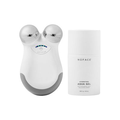 NuFACE MINI Classic Microcurrent Facial Device Kit - Face Sculpting Tool &amp; Neck Tightening Device to Contour, Lift, Smooth &amp; Tone Activating Aqua Conductive Gel for Microcurrent Treatment
