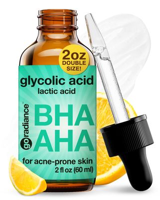 2X BIGGER 2OZ, Go Radiance 5 Glycolic Acid Serum, Salicylic Acid Serum for Acne-prone Skin, BHA Liquid Exfoliant, AHA Peel Lactic Acid Serum, Gentle Glycolic Acid Peel For Oil Control &amp; Pore Reducer