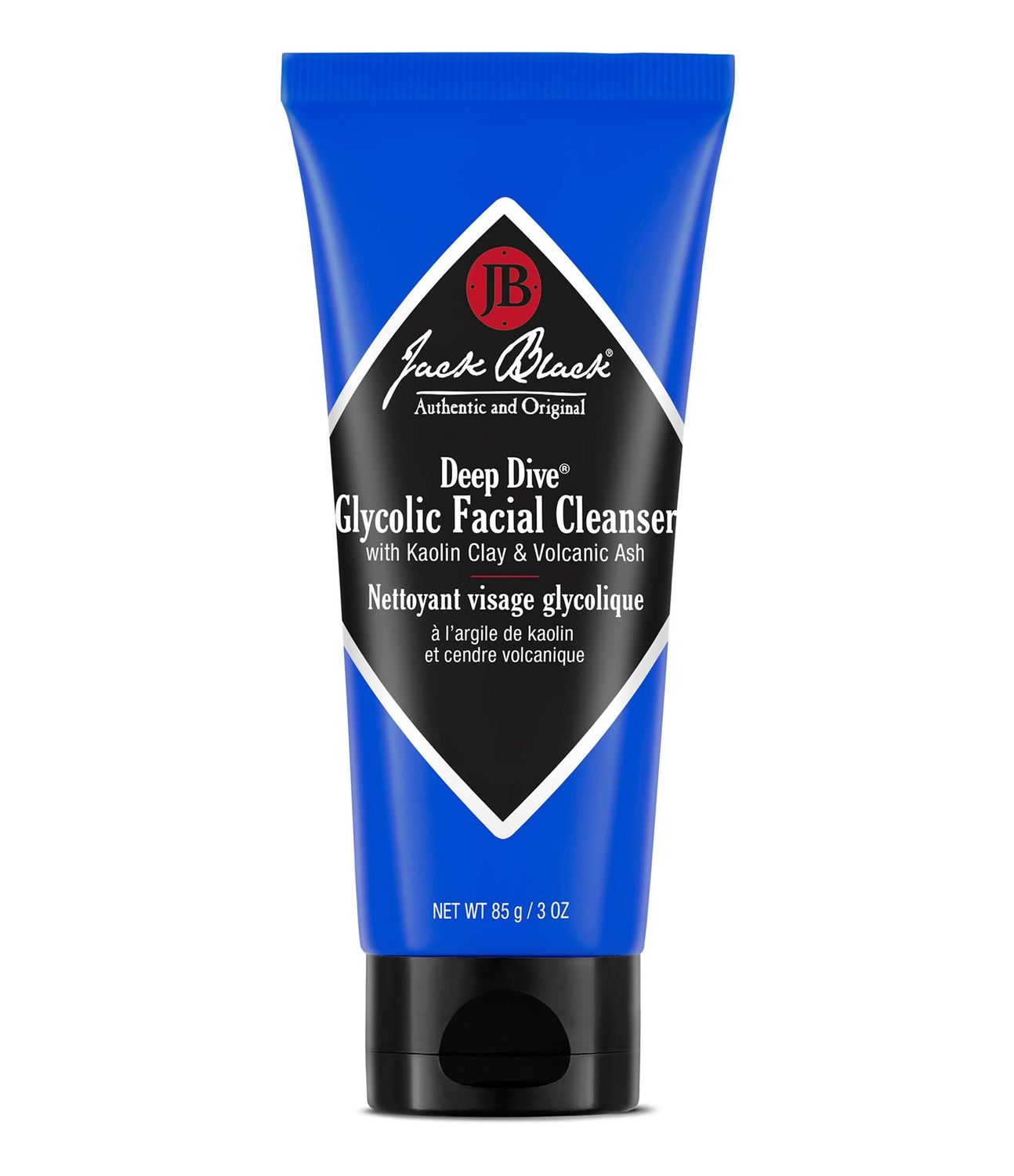 Jack Black - Deep Dive Glycolic Facial Cleanser, 3 Fl Oz - Clay-Based Cleanser, PureScience Formula, Facial Cleanser and Mask, Recommended for Normal, Dry, or Oily Skin, Glycolic Acid