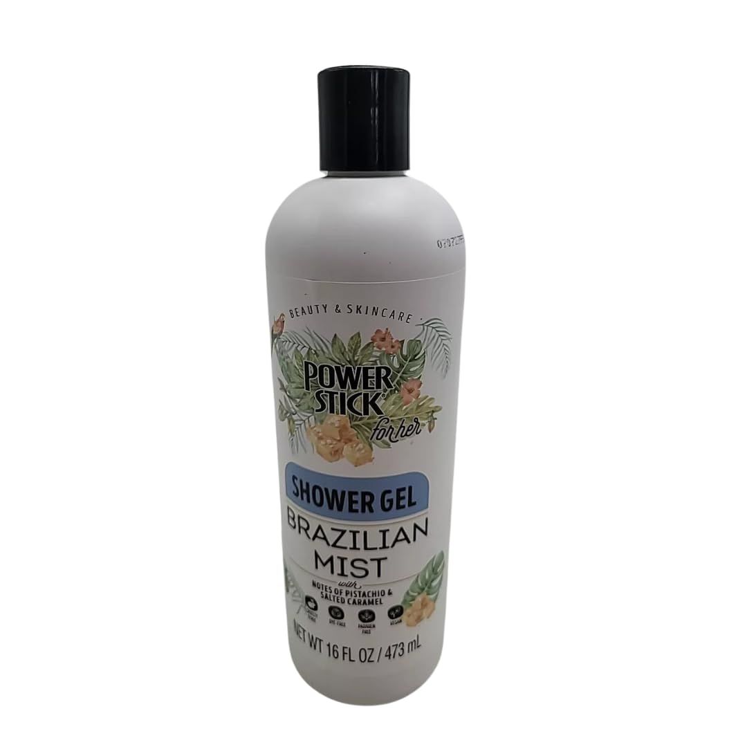 Power Stick Brazilian Mist Shower Gel Notes of Pistachio &amp; Salted Caramel 16 FL OZ