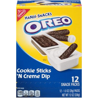 Handi-Snacks OREO Cookie Sticks &#39;N Creme Dip Snack Packs, 1 Box of 12 Snack Packs