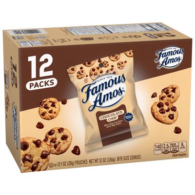 Famous Amos Classic Chocolate Chip Cookies, 1 Ounce Bag Pack of 12