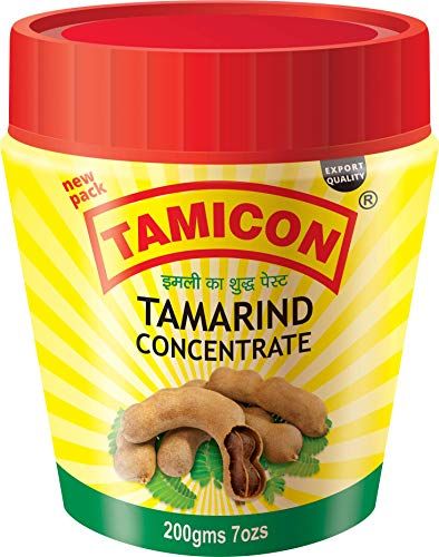 Tamicon Tamarind Concentrate Tangy &amp; Sour Imli Chutney South Indian Style Paste Ideal for Indian Curries, Thai Sauces &amp; Kitchen Recipes 7.05 Oz 200gm