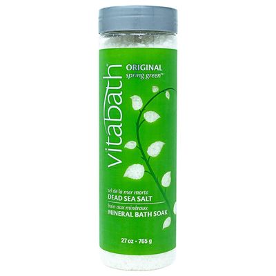 Vitabath Original Spring Green Mineral Bath Soak Reviving Muscle Recovery, Soreness, Tension Relaxing Dead Sea Salts &amp; Skin Nourishing Botanical Oils for Women &amp; Men - Cruelty-Free - 27 oz