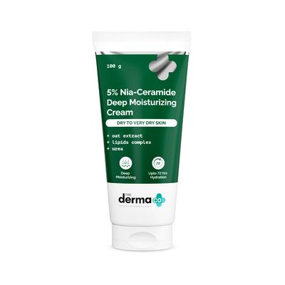 The Derma Co 5 Nia-Ceramide Deep Moisturizing Cream 5 Niacinamide &amp; Ceramide 72hrs.Hydration Moisturizer for Dry to Very Dry Skin-100g