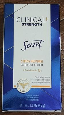 Secret Clinical Strength Clear Gel Deodorant Stress Response, 1.6 Oz Pack of 2