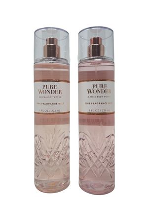Bath &amp; Body Works PURE WONDER Fine Fragrance Mist - Value Pack Lot of 2, Pink, 8 Fl Oz Pack of 2