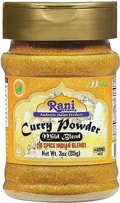 Rani Curry Powder Mild 10-Spice Authentic Indian Blend 3oz 85g PET Jar All Natural Salt-Free NO Chili or Peppers Vegan No Colors Gluten Friendly NON-GMO Kosher Indian Origin