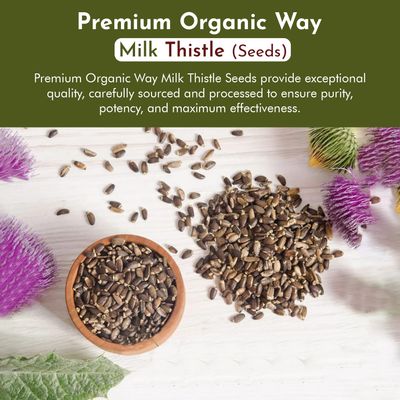 Organic Way Whole Milk Thistle Seeds Silybum marianum - European Wild-Harvest, Organic & Kosher Certified, Vegan, Non GMO & Gluten Free, USDA Certified, Origin - Albania 4 Oz