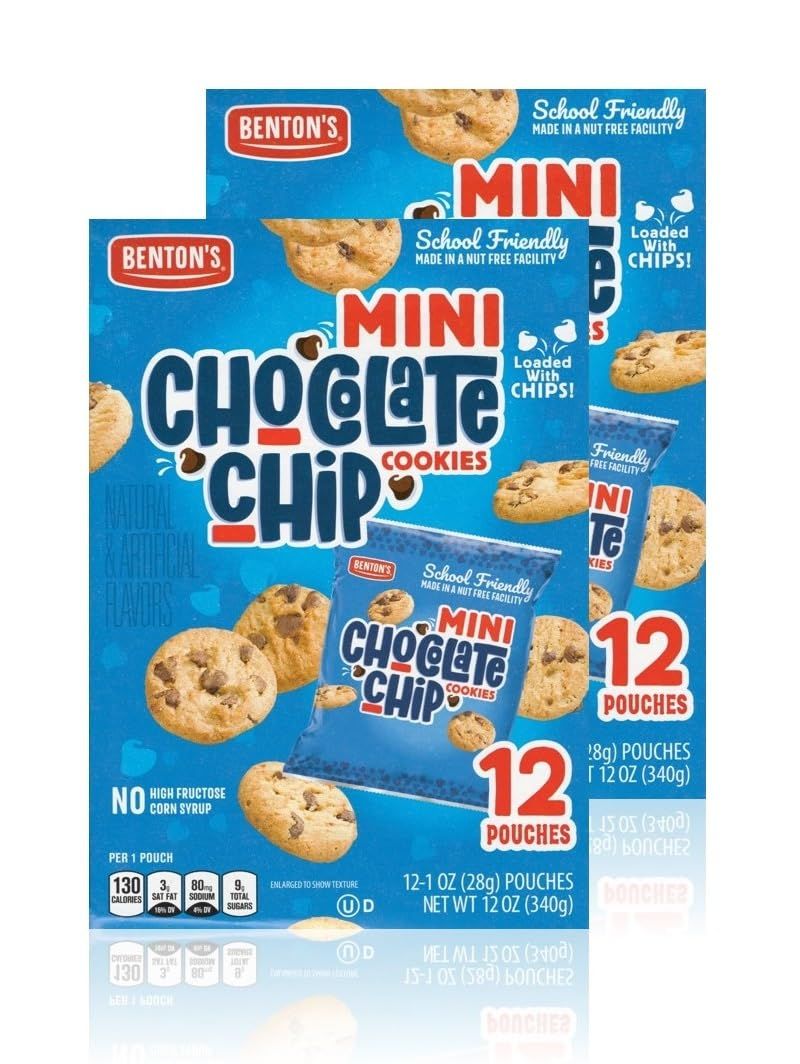 Bentons Mini Cookie Snack Packs 2 Boxes, Chocolate Chip