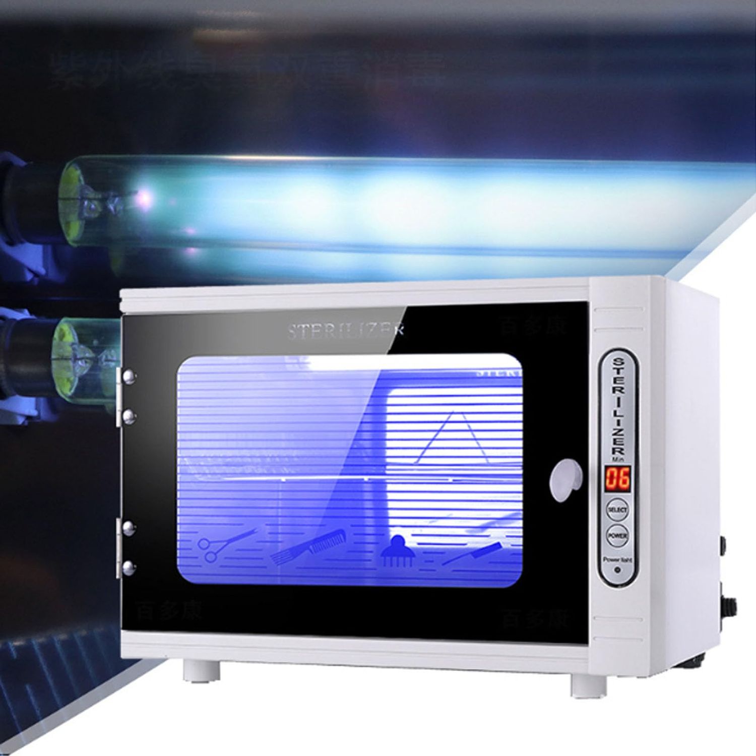 Sterilizer For Nail Tools, 12L Large Capacity Sterilizing Cabinet Sterilizer Beauty Salon Nail Salon Barber Store Tool Sterilizer Desktop Household Tableware Cutlery Towel Sterilizing Cabinet