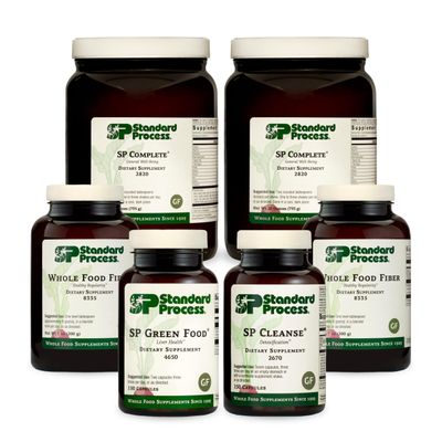 Standard Process Purification Kit with SP Complete Dairy Free and Whole Food Fiber - Detox and Liver Support with Milk Thistle, Rice Protein, Fiber, Choline, and Calcium