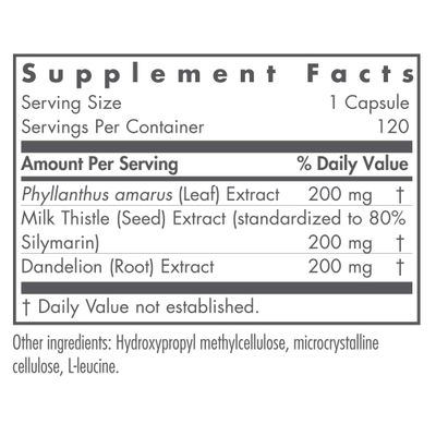 Nutricology Phyllantus Complex Supplement - Liver Health Support, Milk Thistle, Dandelion, Detox, Cleanse, Vegetarian Capsules - 120 Count
