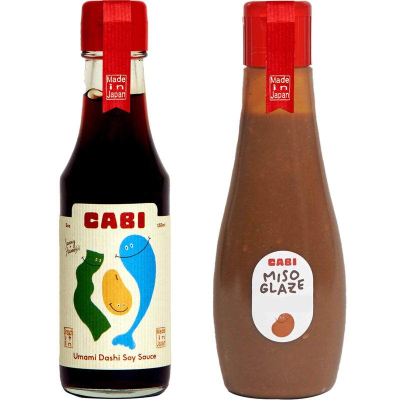 Umami Sauce Variety Pack of 2 - Peppercorn Miso Glaze &amp; Dashi Soy Sauce w Distinct Culinary Flavors - Authentic Japanese Koji Fermented Food Sauces - Squeeze Bottles for Fried Rice, Sushi, &amp; More
