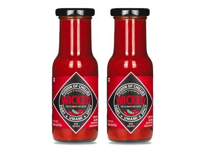 WICKED GOURMET KITCHEN by MIRAI I Pack of 2 I Wicked - The Ultimate Hot Sauce I Handcrafted with Fresh Ingredients I Jalapeno &amp; Thai Chilli I Umami, Savoury I All Natural, Gluten Free - 8.81 Oz x 2