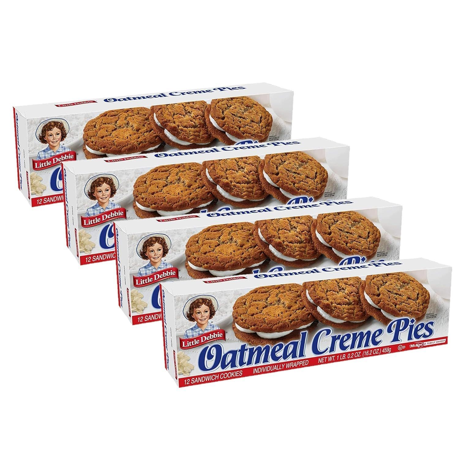 Oatmeal Creme Pies, 12 Sandwich Cookies, Pack of 4, 16.2 oz Each