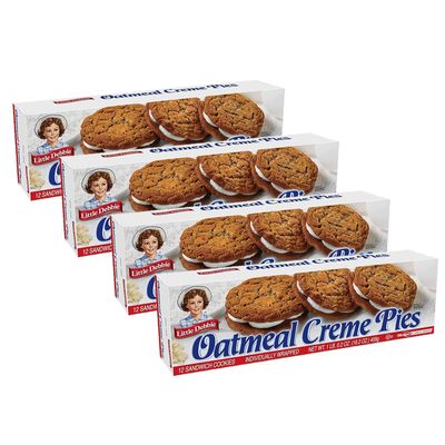 Oatmeal Creme Pies, 12 Sandwich Cookies, Pack of 4, 16.2 oz Each