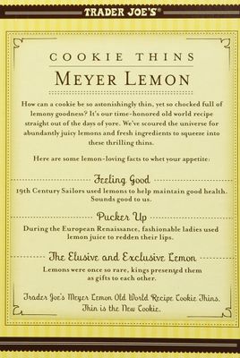 Trader Joe's Meyer Lemon Cookie Thins 9oz255g