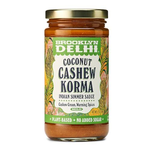 Brooklyn Delhi - Coconut Cashew Korma - Indian Simmer Sauce with Cashew Cream and Warming Spices - Mild Enough for a Kid, Flavorful for a Foodie - Vegan, Nothing Artificial - 12oz