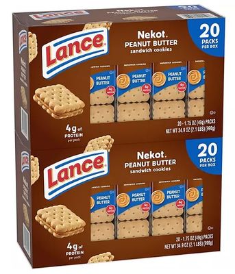 Lance Nekot Peanut Butter Sandwich Cookies, 1.75 oz., 40 pk.