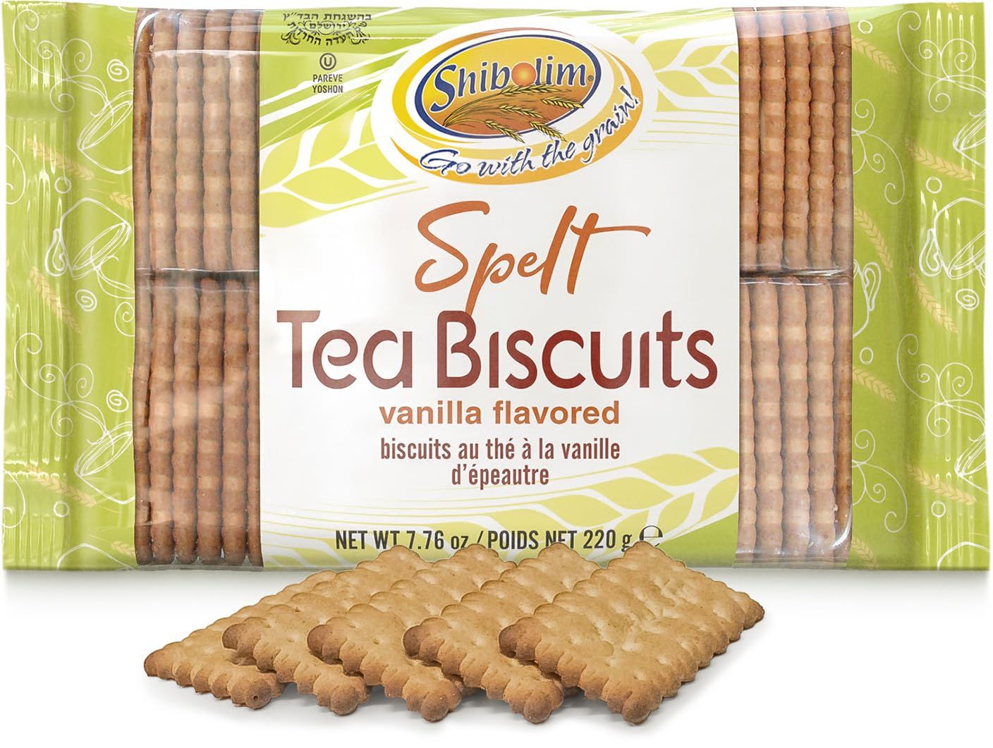 Shibolim Spelt Tea Biscuits Vanilla Flavor 7.76oz Value Size Wholesome Snacking Vanilla Tea Cookies Kosher