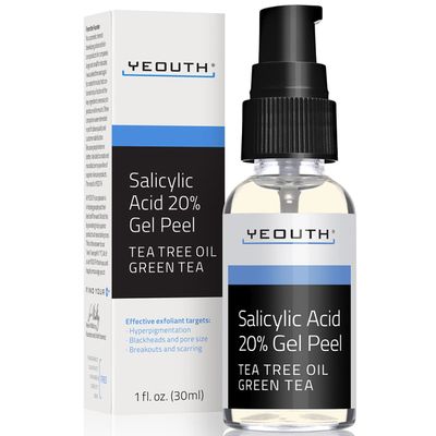 YEOUTH Salicylic Acid Peel for Face 20, BHA Exfoliator for Clear Looking Skin, Gentle At Home Exfoliator for Face with Green Tea, Salicylic Acid Serum 1oz
