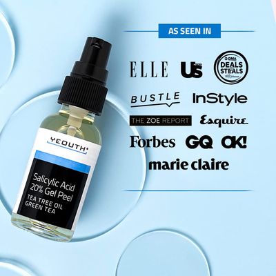 YEOUTH Salicylic Acid Peel for Face 20, BHA Exfoliator for Clear Looking Skin, Gentle At Home Exfoliator for Face with Green Tea, Salicylic Acid Serum 1oz