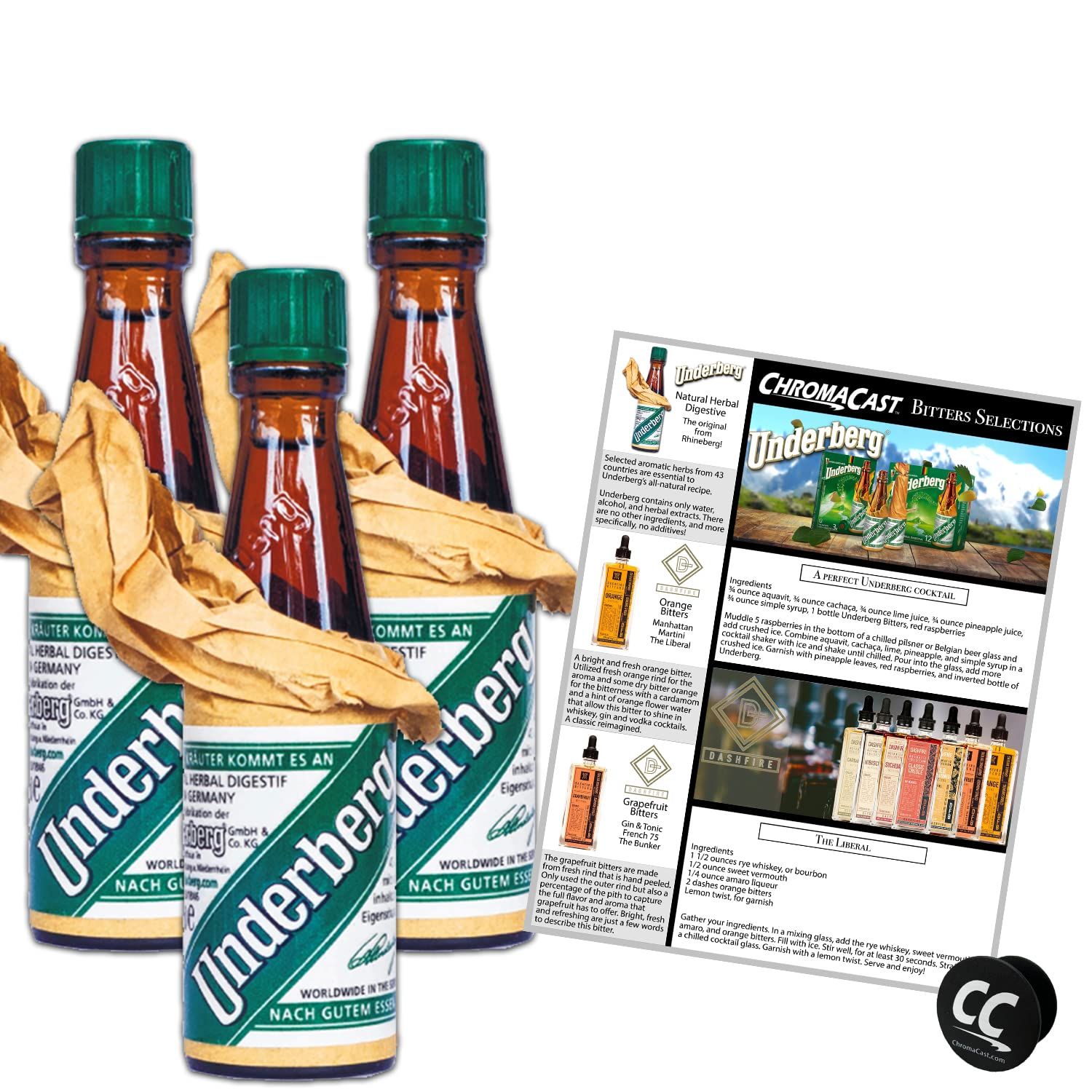 Underberg Natural Herb Bitters 3pk.68oz.btl.