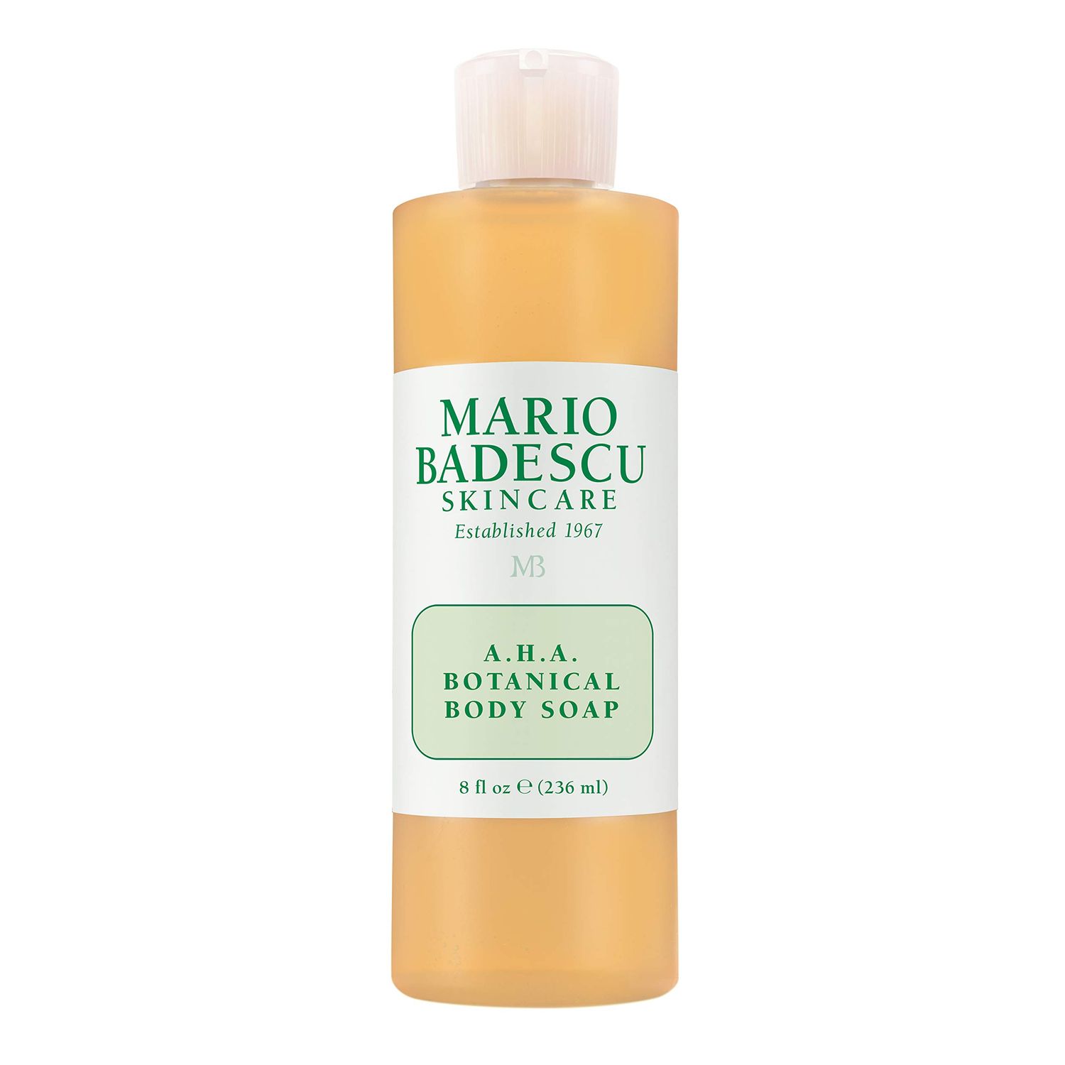 Mario Badescu AHA Botanical Body Wash Moisturizing, Clarifying and Gentle Exfoliating Wash for Brighter, Softer and Smoother Skin, Body Soap Infused with Glycolic Acid &amp; Fruit Enzymes, 8 Fl Oz