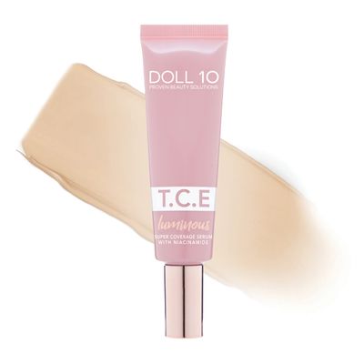 Doll 10 TCE Luminous Super Coverage Serum with Niacinamide - Full Coverage Tinted Foundation Makeup Light