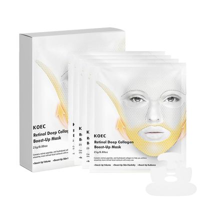 4PCS Collagen Retinol Face Mask - Korean Glass Skin for Moisturizing, Firming, Glowing - Overnight Deep Collagen Mask -Deep Hydration, Smoothing Smile Lines &amp; Forehead Wrinkles
