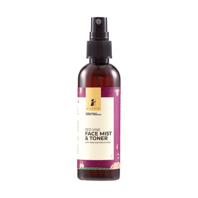 Pilgrim Red Vine Face Mist &amp; Toner Hydrating Facial Spray with Niacinamide &amp; Aloe Vera Refreshes, Soothes, Restores Skin pH for All Skin Types 3.38 Fl Oz 100ml